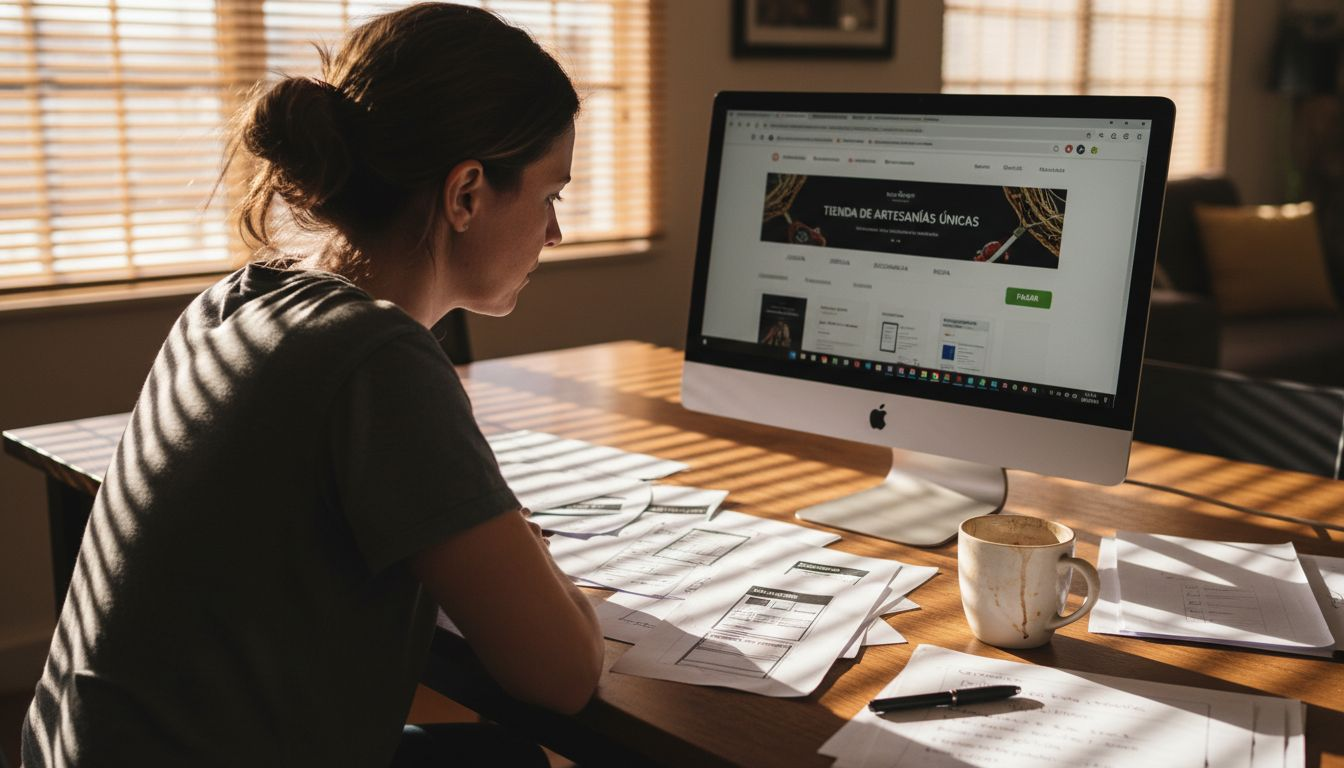 Usuario revisando la navegación de una tienda en Shopify