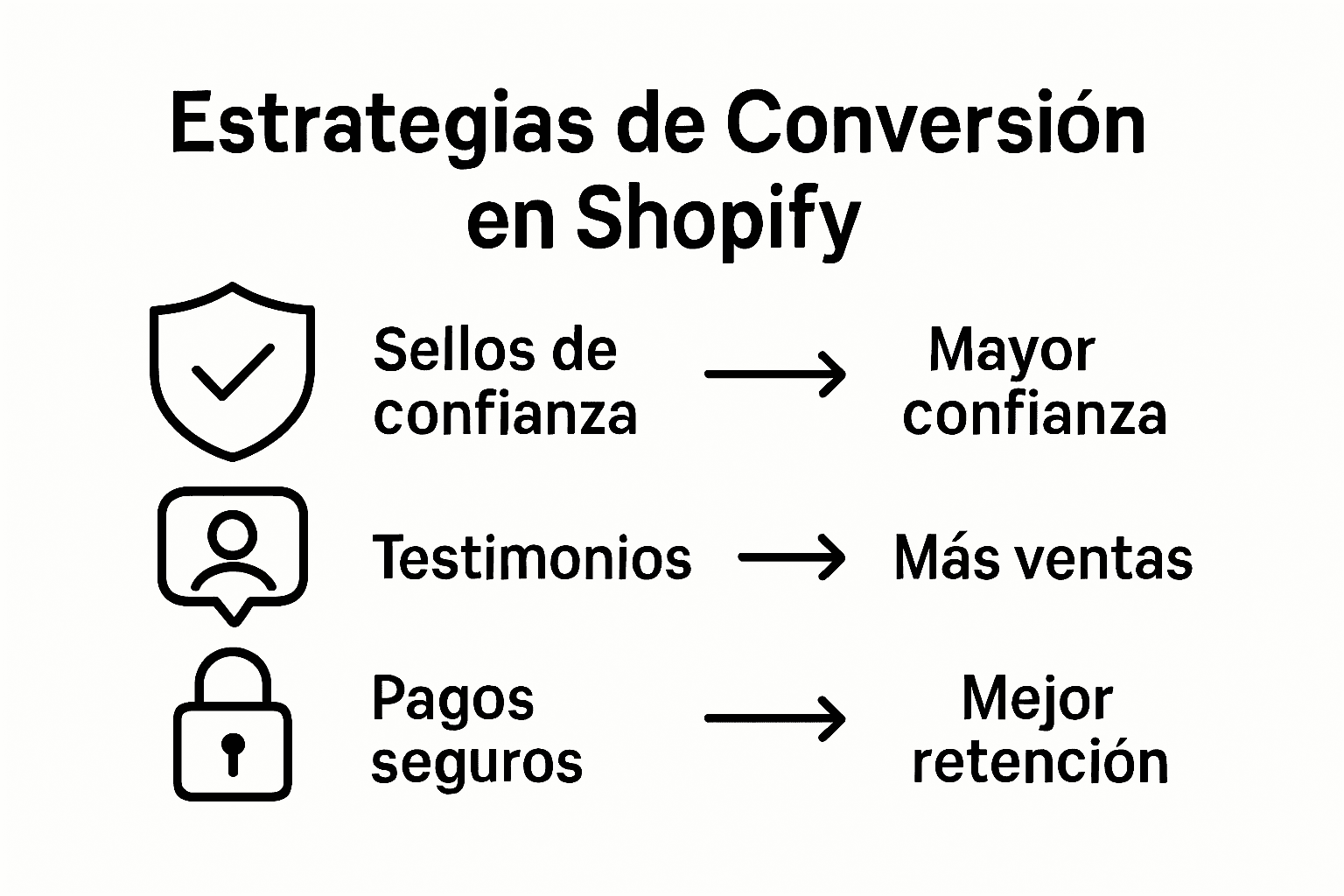 Infografía sobre el proceso para optimizar la conversión en tu tienda Shopify