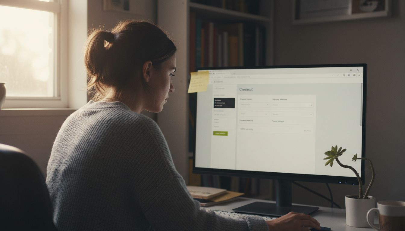 Shopify admin panel open on computer monitor