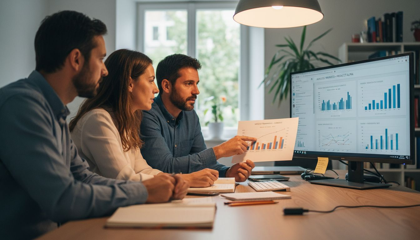 Un grupo de trabajo intercambiando ideas en una sala de reuniones virtual