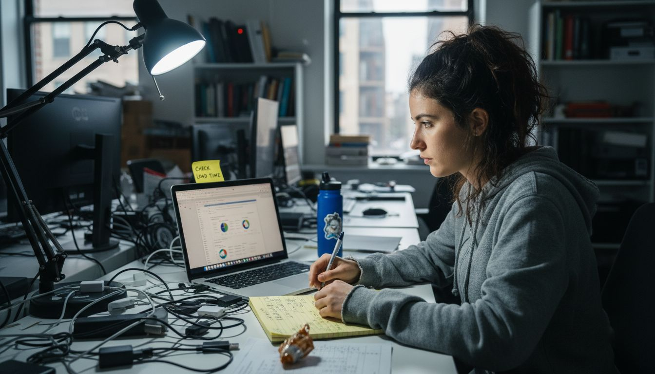 Analyst checking ecommerce performance dashboard