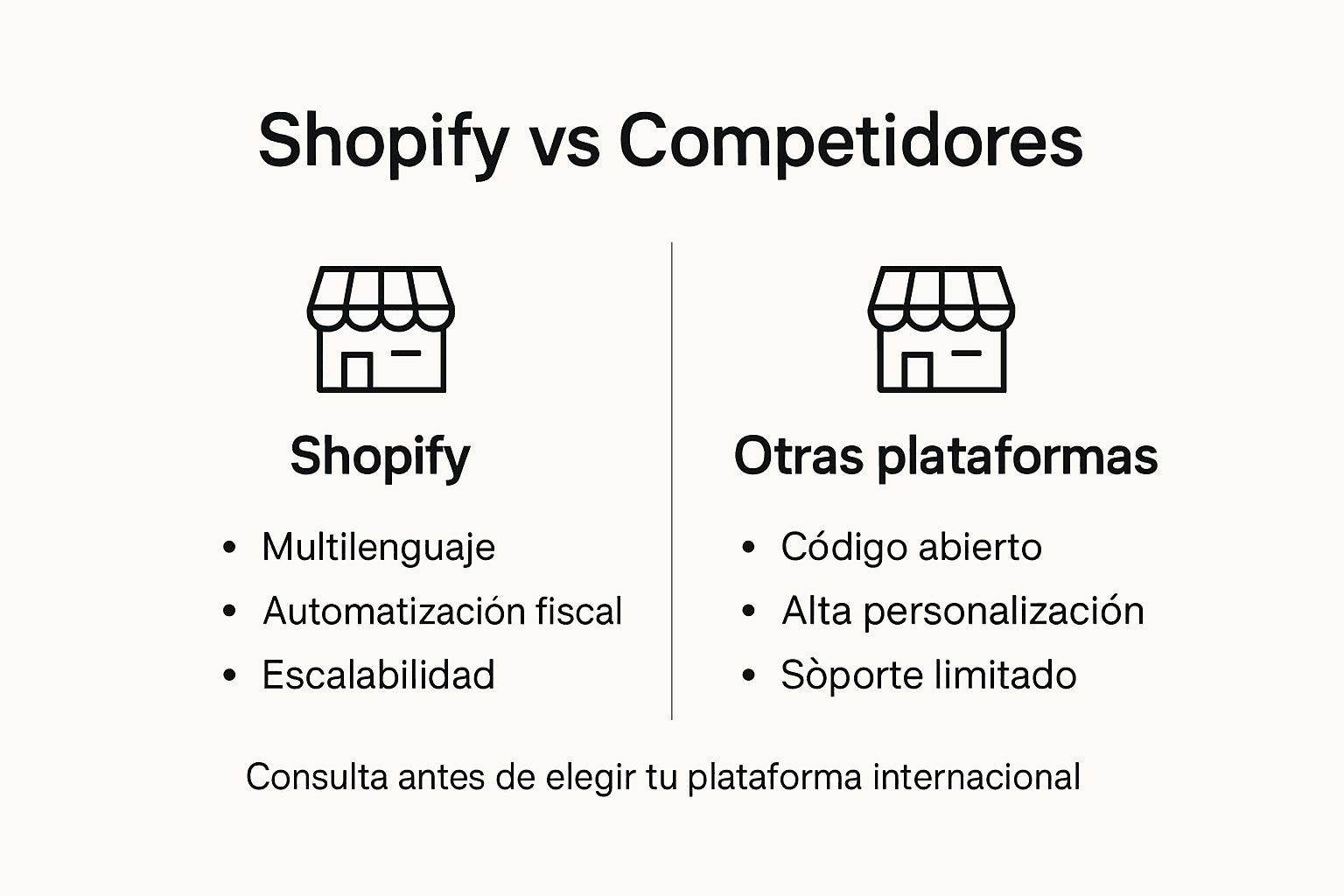 Infografía: Shopify frente a otras plataformas de comercio electrónico