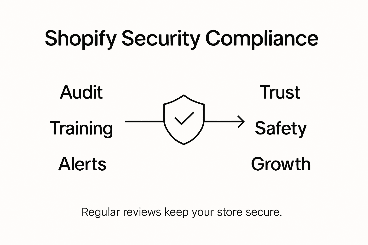 Infographic showing Shopify security compliance essentials