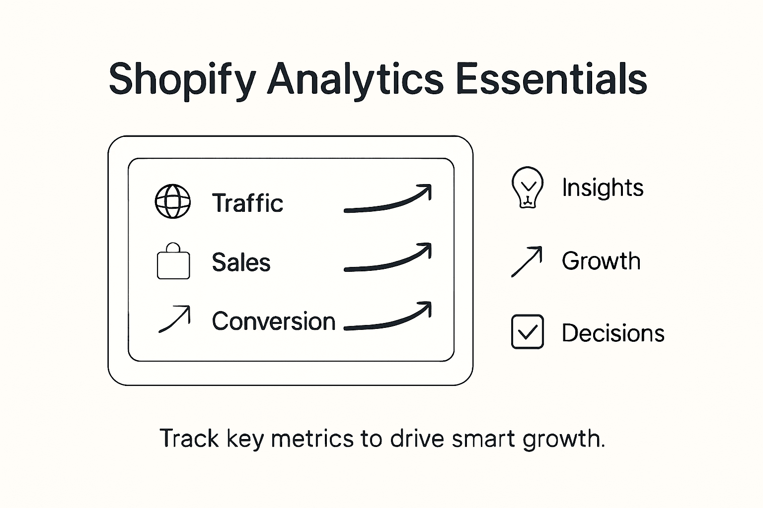 Infographic of Shopify analytics essentials and benefits