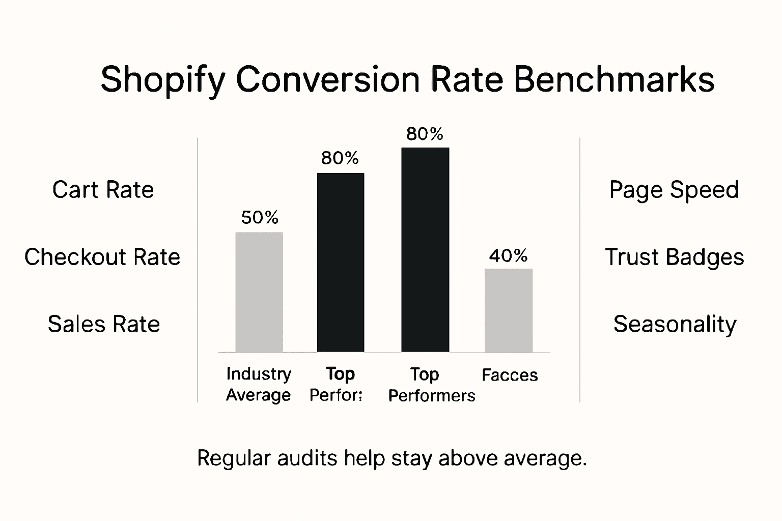 Infographic comparing Shopify conversion benchmarks