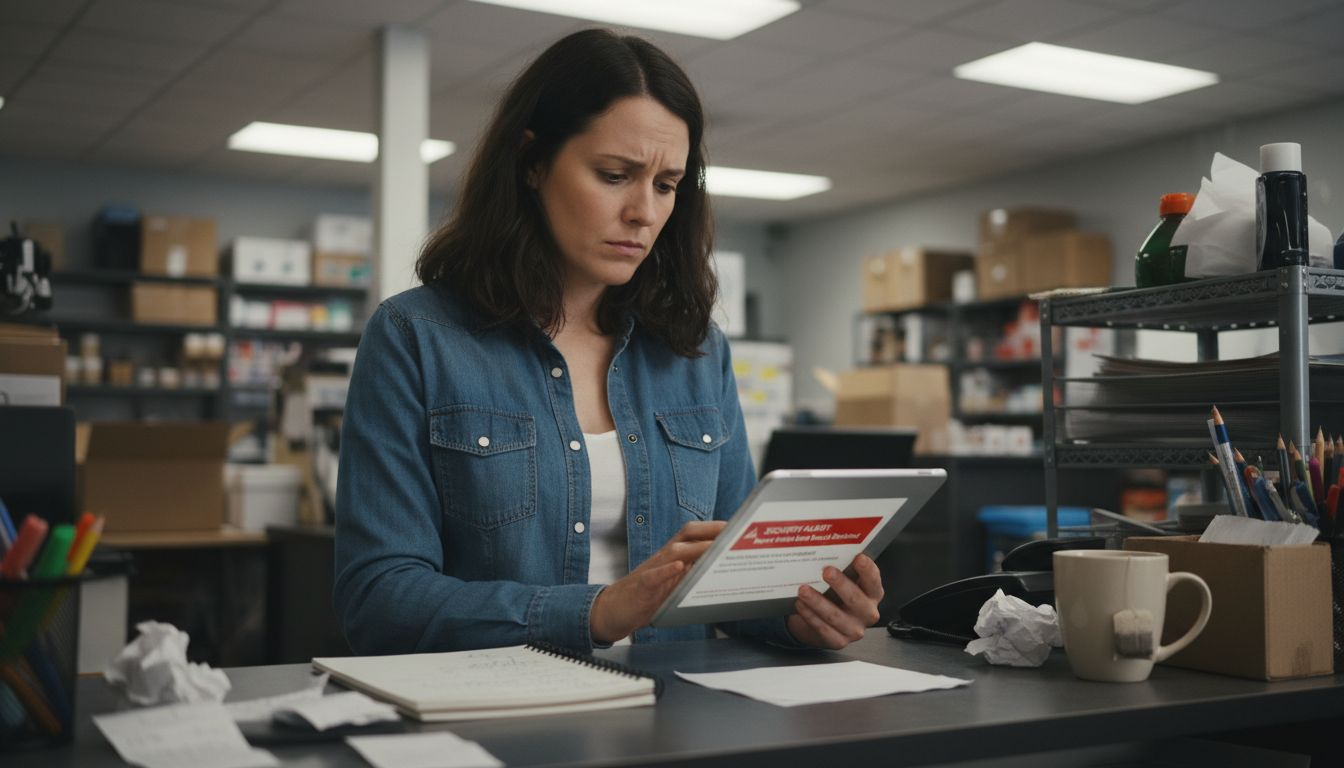 Business owner reacts to security breach alert