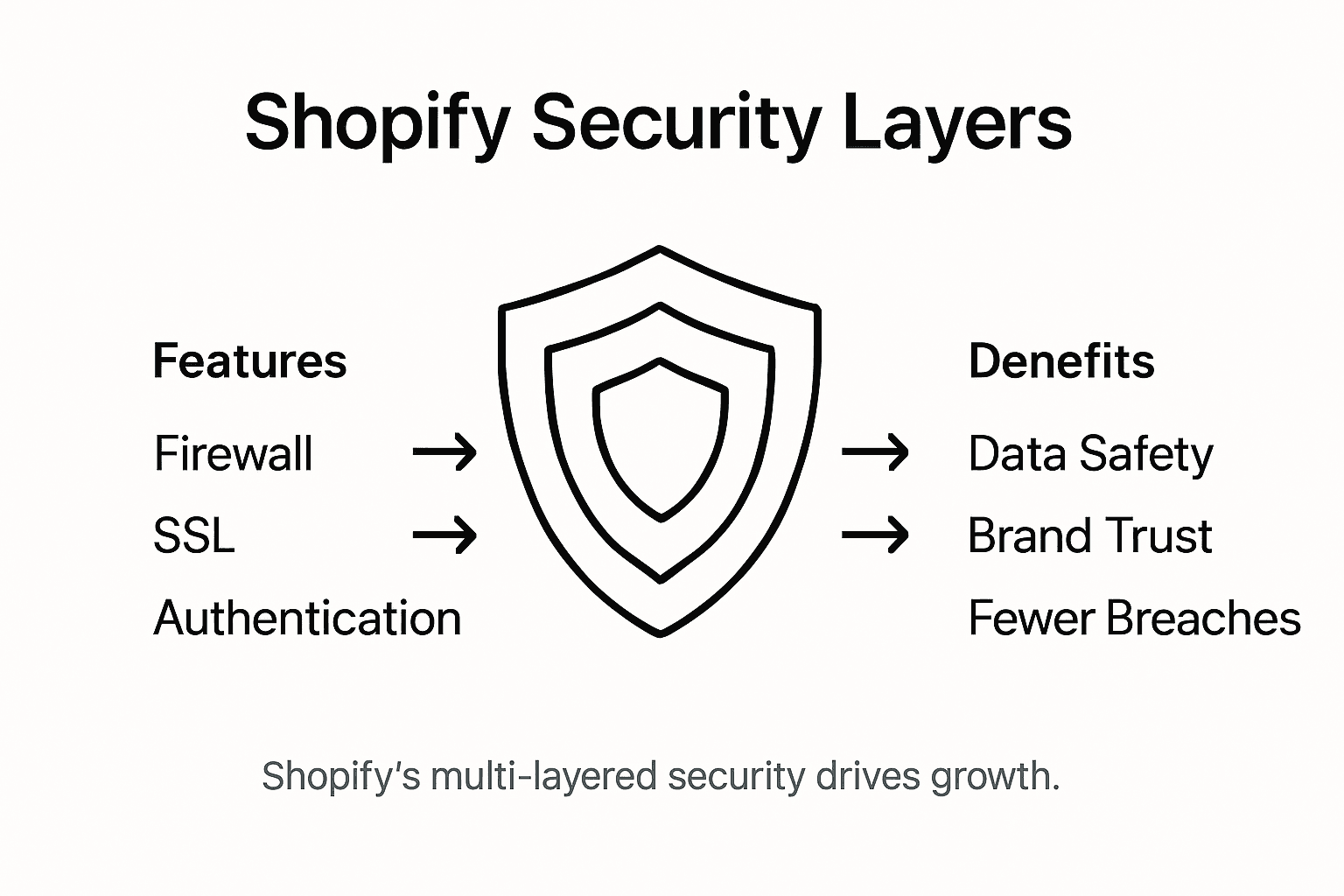 Infographic showing Shopify security features