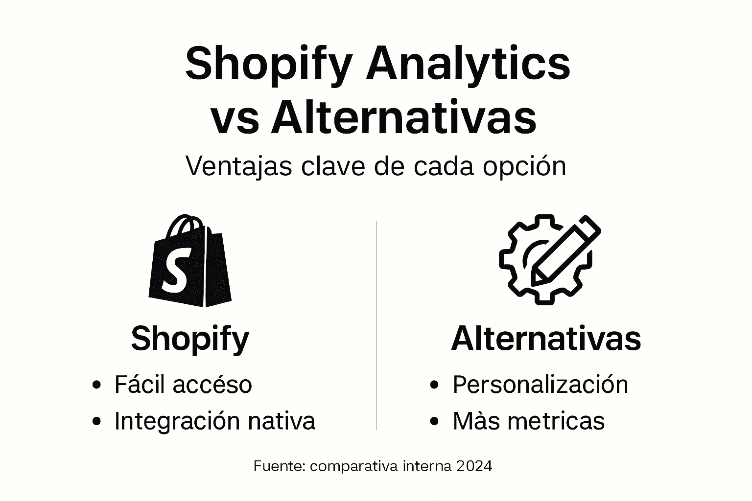 Infografía: ¿Cómo se comparan las métricas de Shopify con otras opciones de análisis?