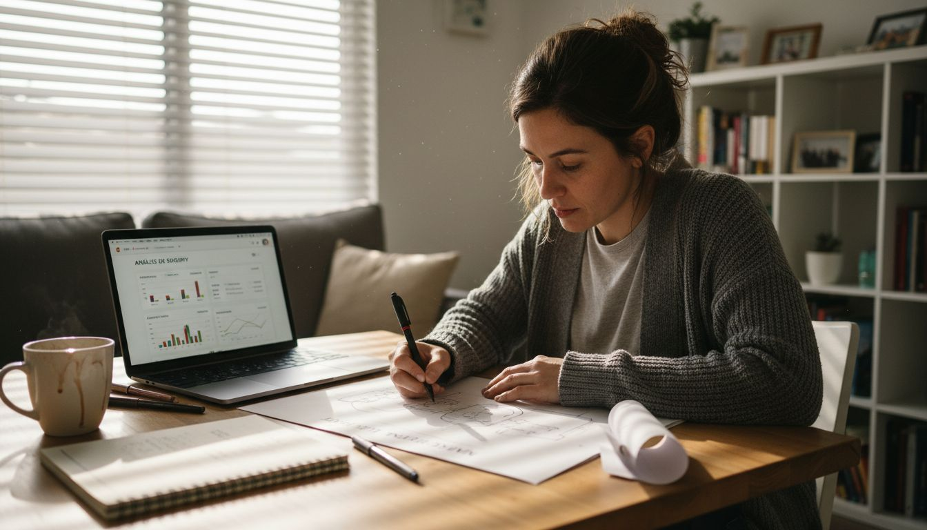 Mujer analizando el recorrido del cliente en una tienda Shopify
