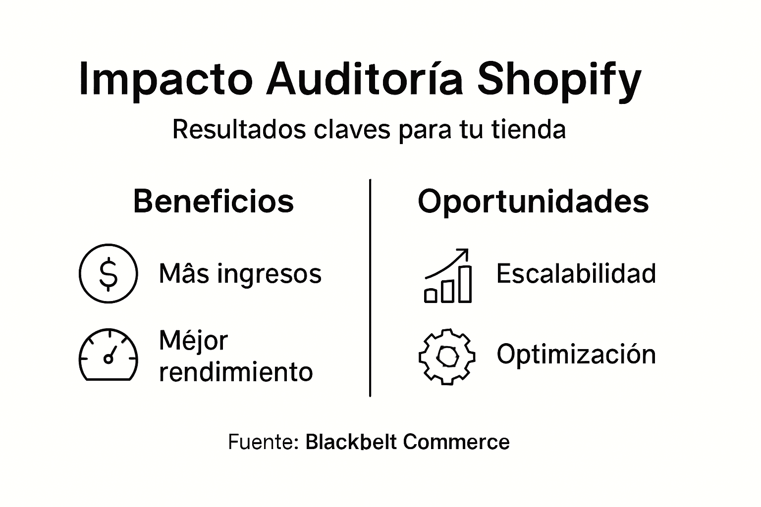 Infografía que revela el impacto de una auditoría en tiendas Shopify