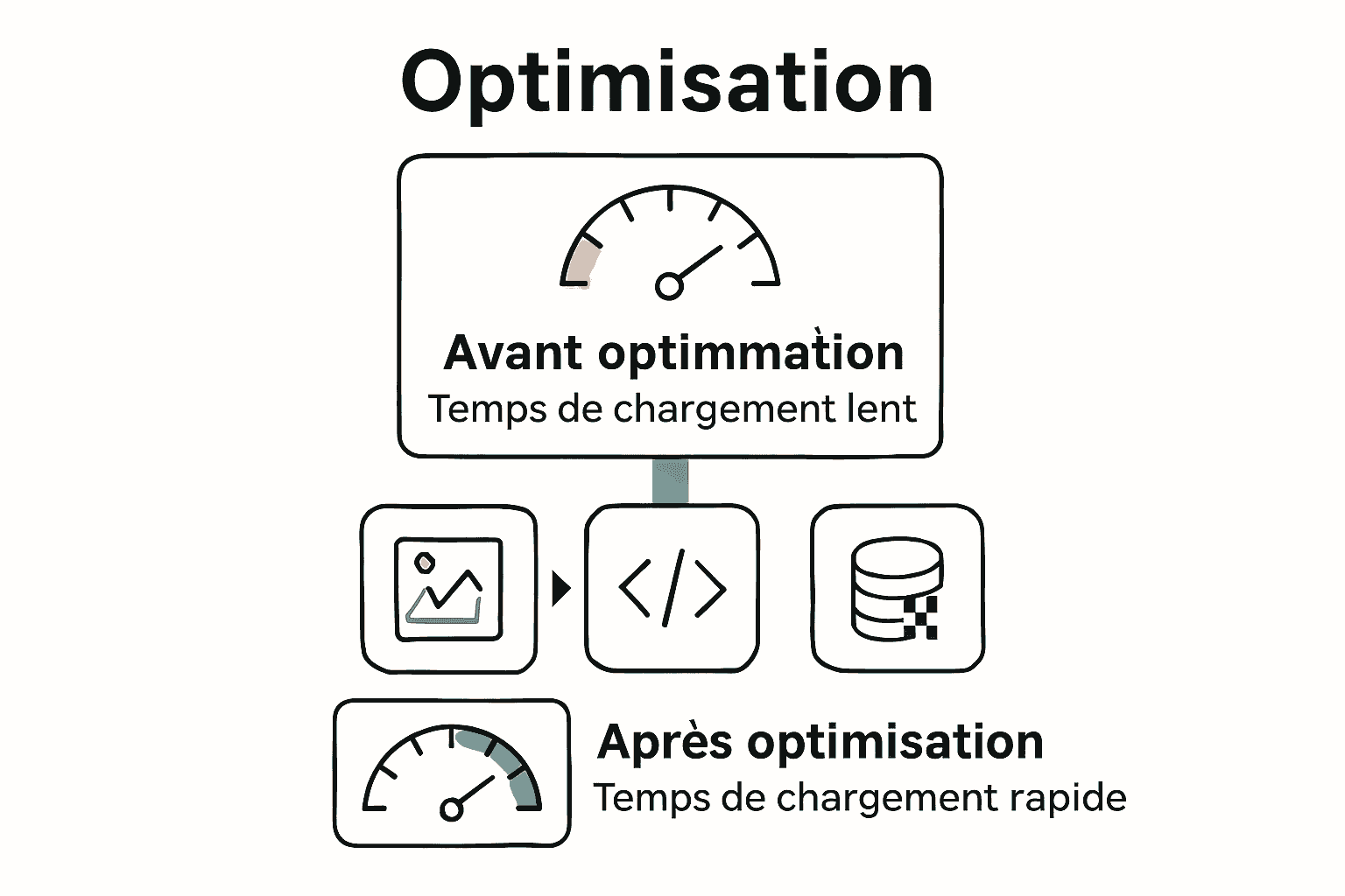 Comparaison avant et après optimisation de la vitesse web