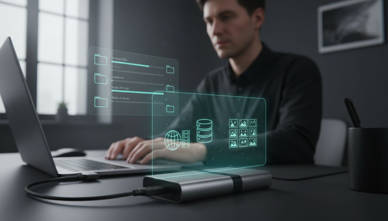 Backing up website data and content securely