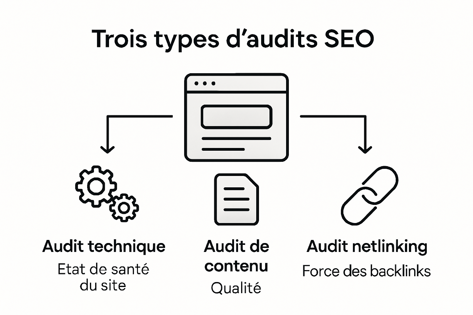 Infographie : panorama des principaux types d’audit SEO