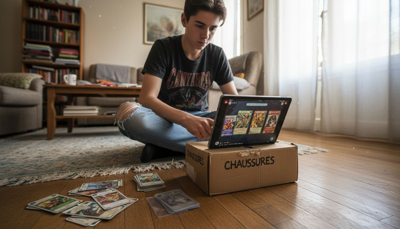 Un ado passionné qui joue aussi bien aux cartes à collectionner en ligne qu’en version papier.