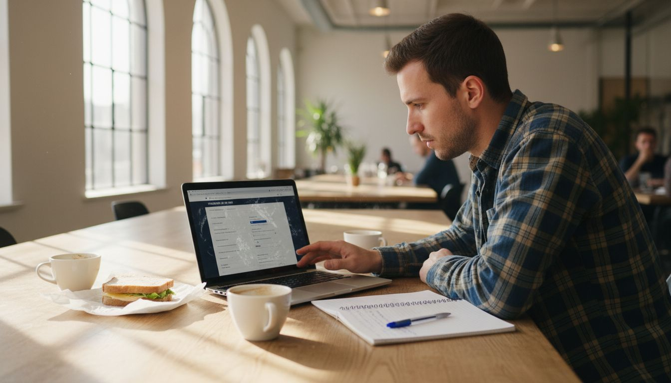 Un homme lance son nouveau blog professionnel