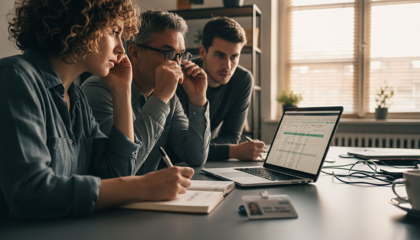 Des collaborateurs d’une petite entreprise travaillent ensemble sur un ordinateur
