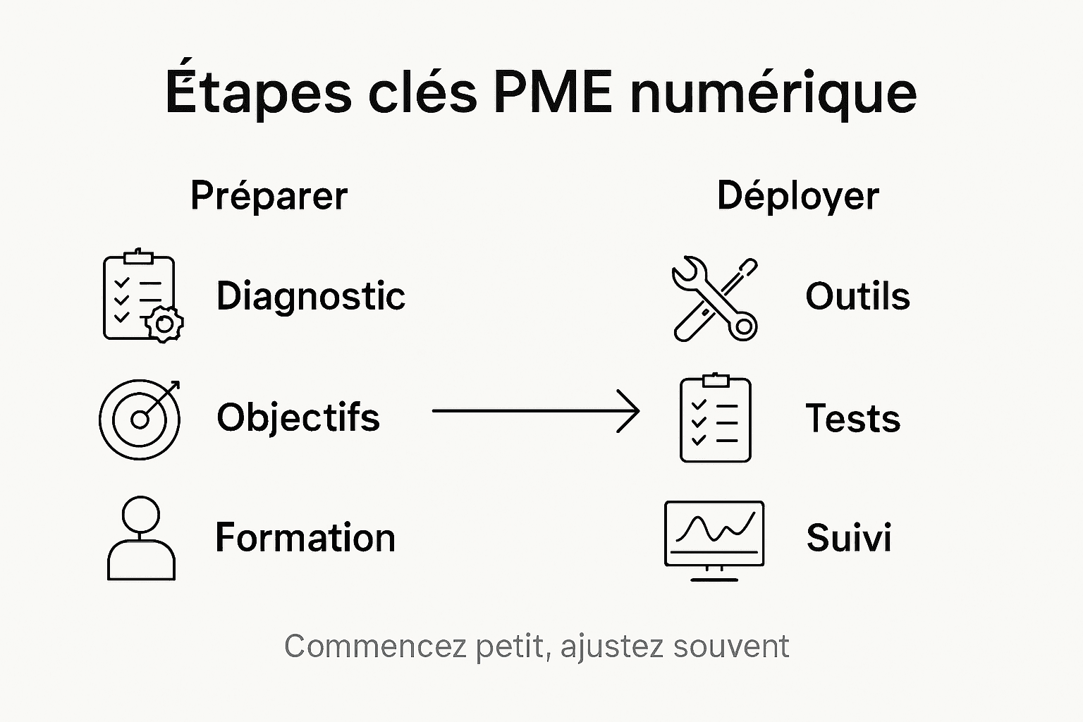 Infographie : les étapes clés pour réussir la transformation numérique de votre PME
