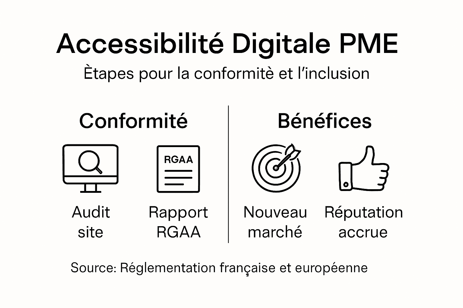 Infographie : les étapes clés pour rendre son site web accessible dans les PME