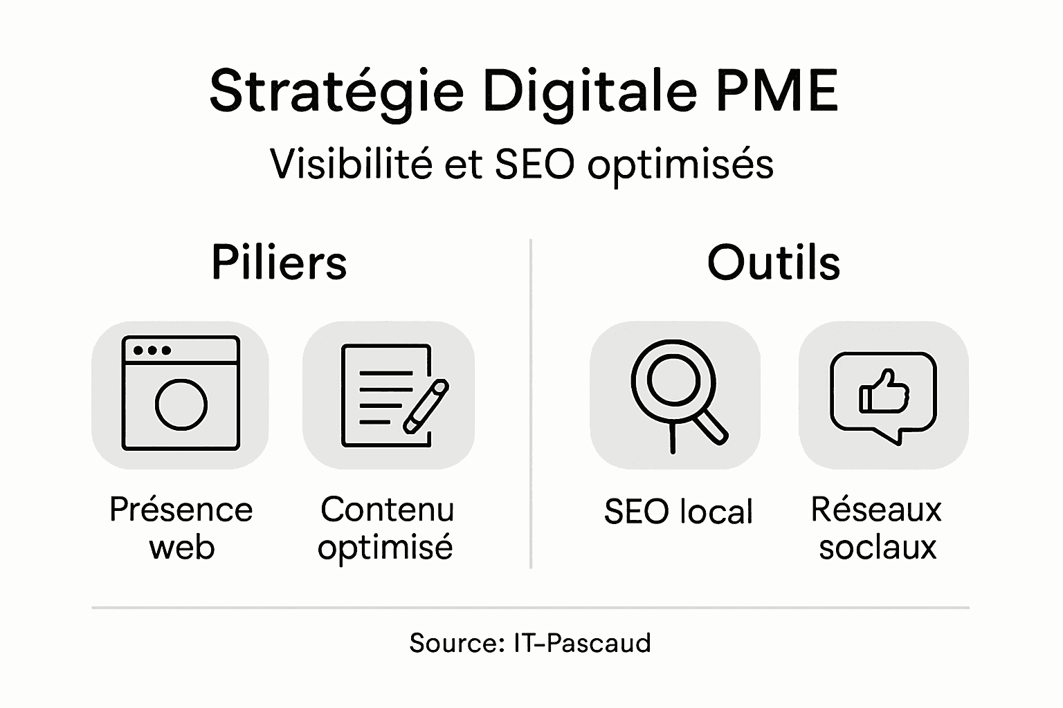 Infographie : les incontournables et les outils clés pour réussir la stratégie digitale des PME