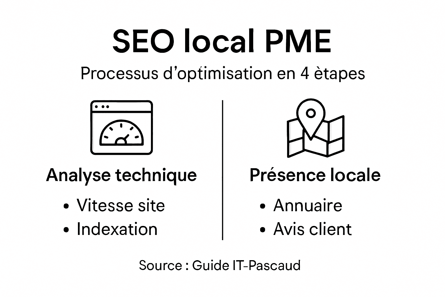 Schéma explicatif du parcours SEO pour les petites entreprises locales