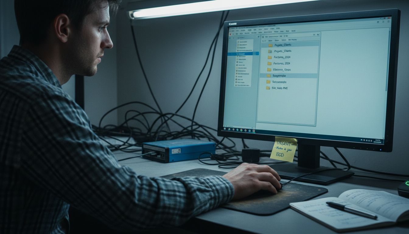 Gestionnaire du site en train d’exporter les fichiers web