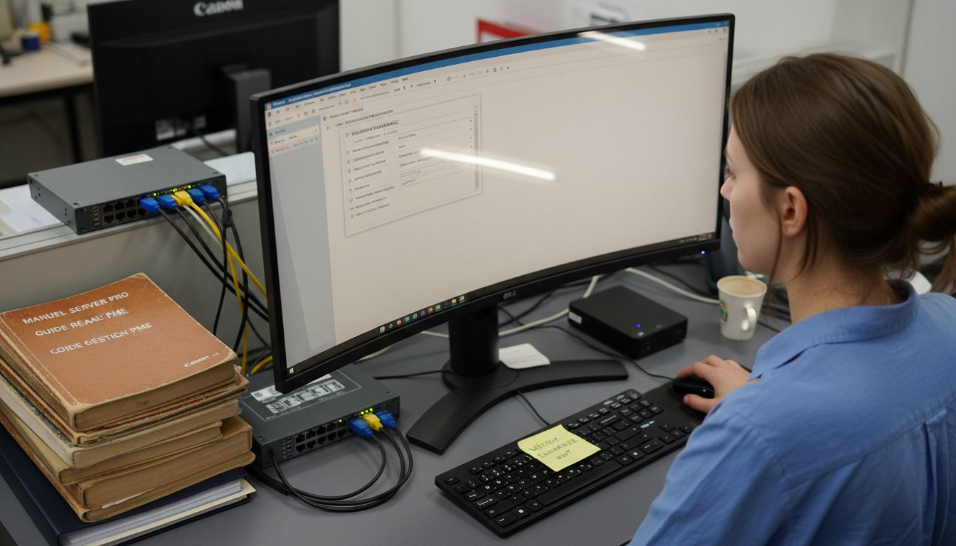 Un collaborateur consulte le tableau de bord dédié à la maintenance de la PME.