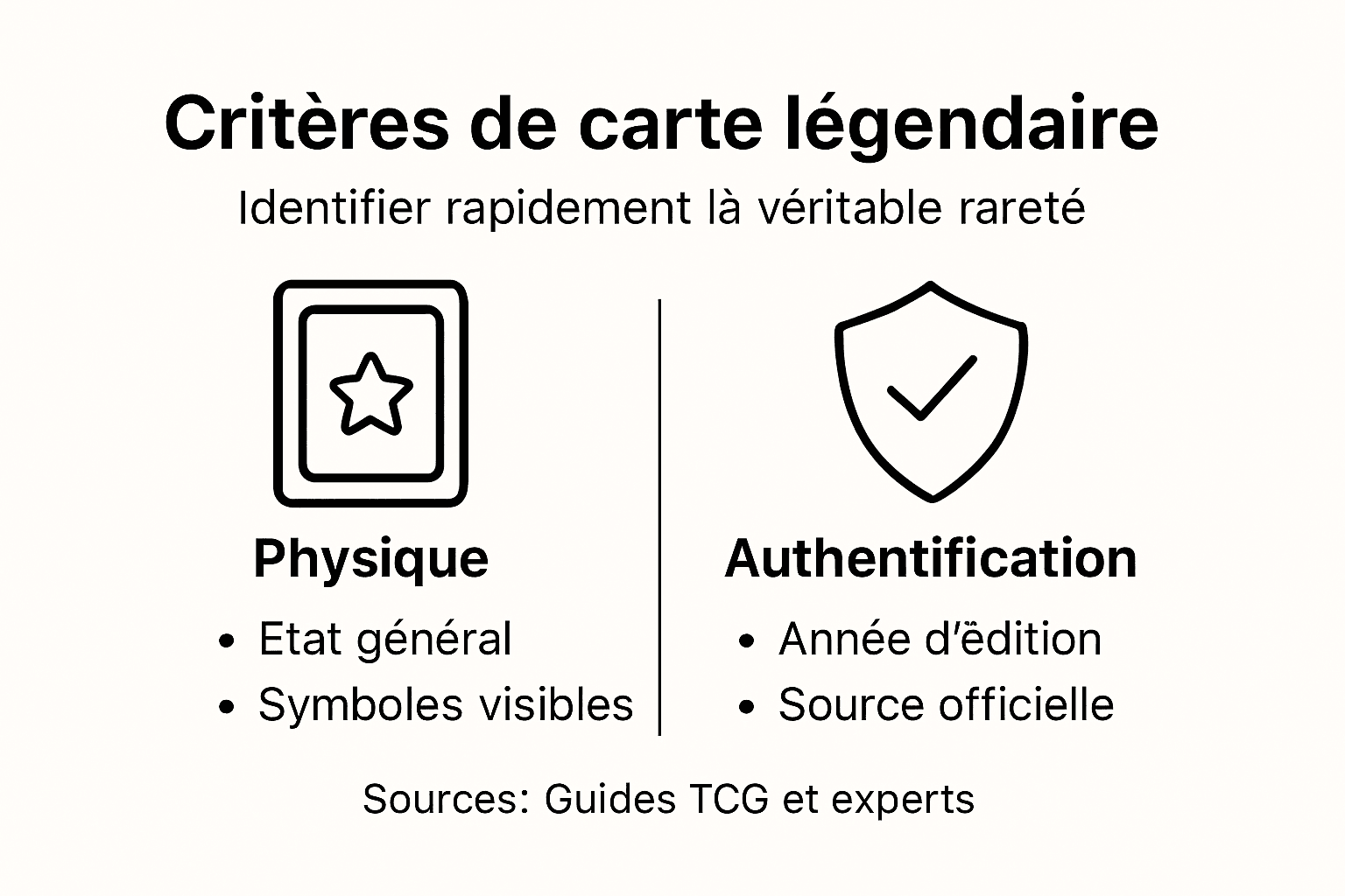 Infographie : comment reconnaître une carte légendaire authentique ?