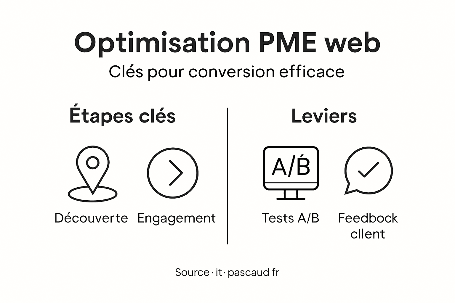 Infographie : les étapes clés et les leviers pour optimiser la conversion des PME