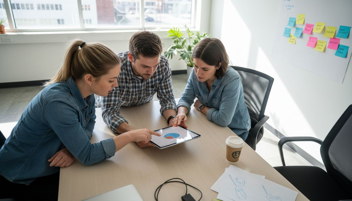 Une équipe de PME en pleine analyse des performances de ses campagnes publicitaires