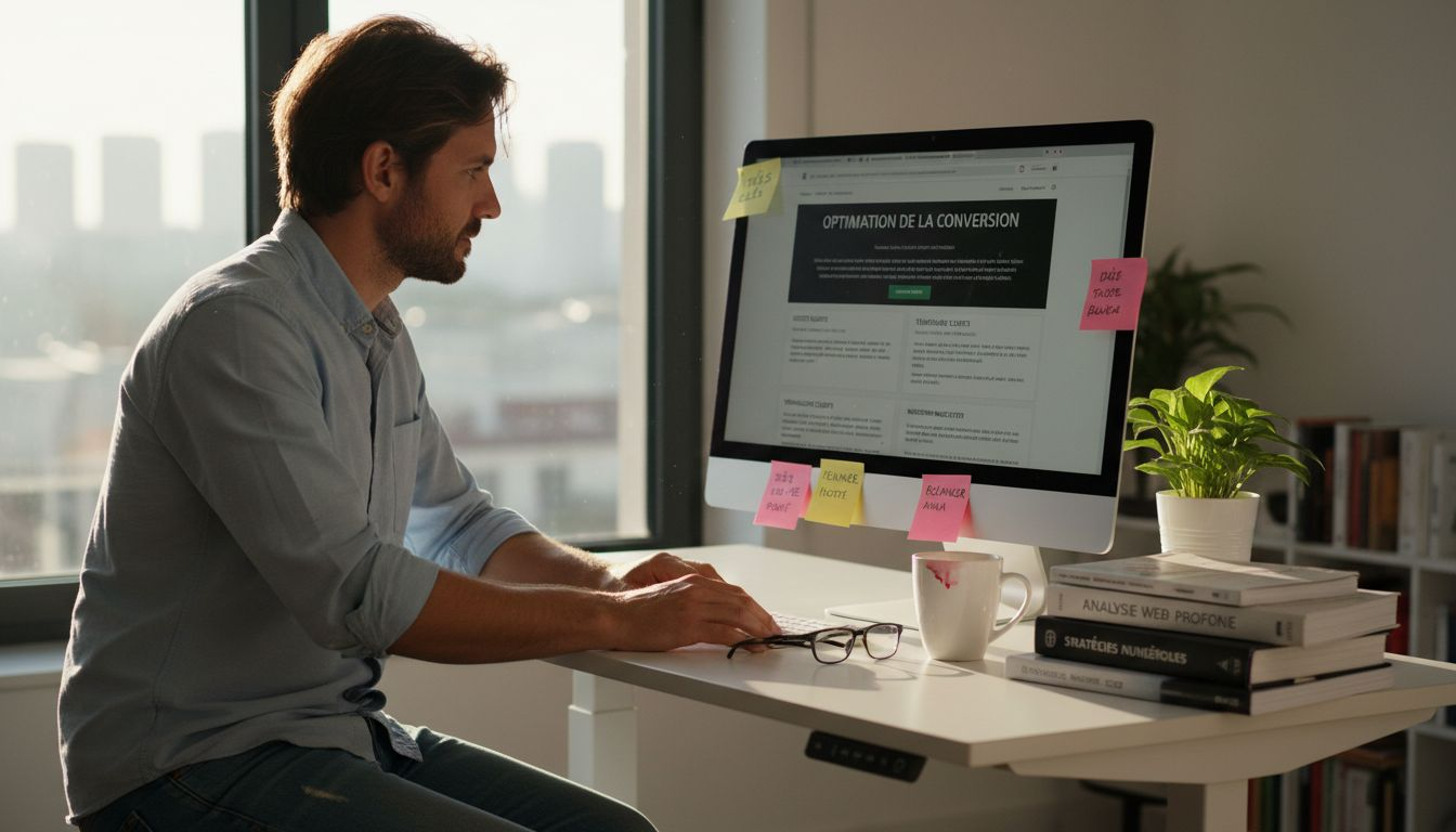 Expert en marketing en train d’optimiser la page d’accueil d’une PME pour maximiser son impact