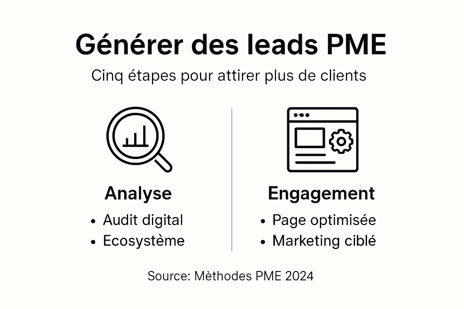 Tout ce qu'il faut savoir sur la génération de prospects pour les PME, présenté en infographie