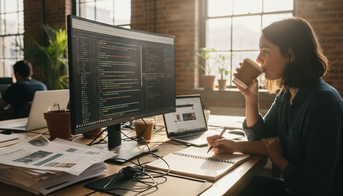 Développeur web en pleine optimisation des balises meta pour améliorer la visibilité du site