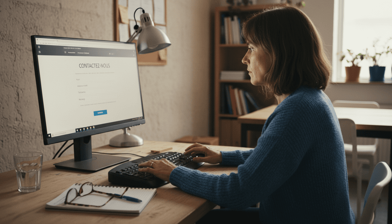 Employée en PME saisissant des informations directement sur le terrain