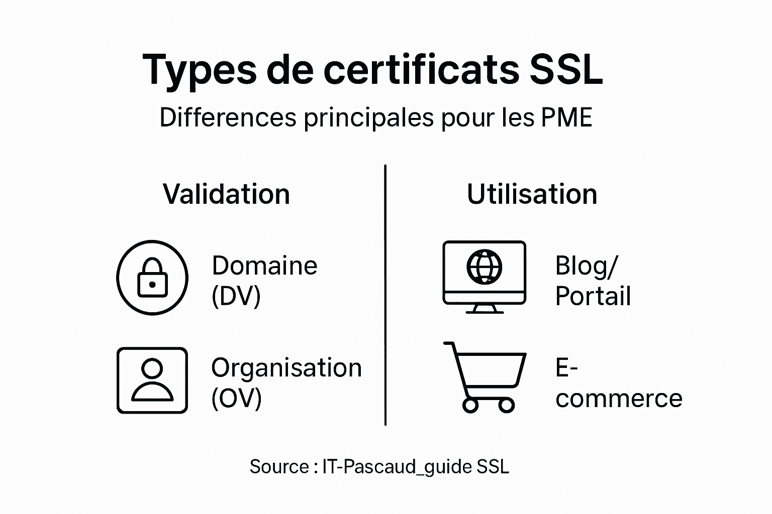 Infographie : comment choisir le bon certificat SSL pour votre PME ?