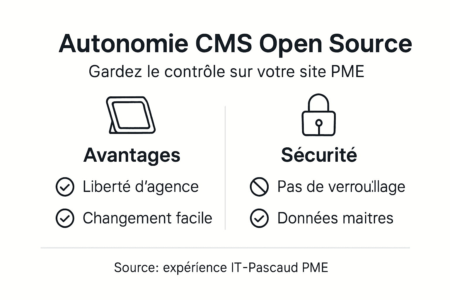 Infographie : comment les PME gagnent en autonomie grâce aux CMS open source