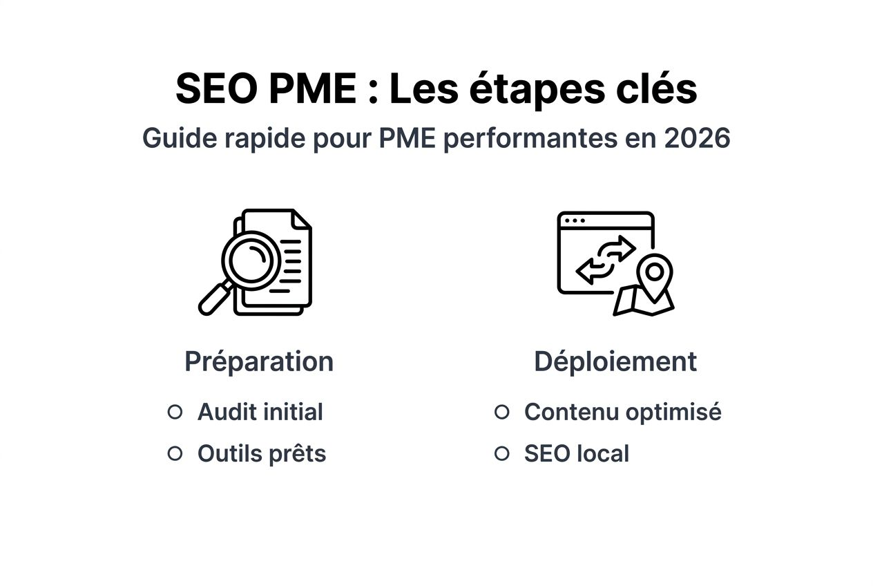Infographie : les étapes clés du référencement pour les PME en 2026