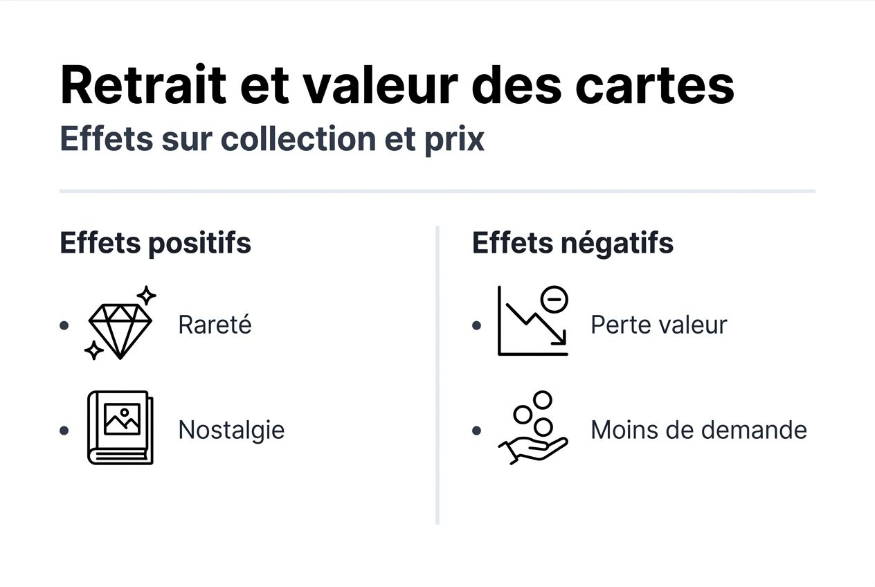 Présentation graphique sur le retrait et la valeur des cartes