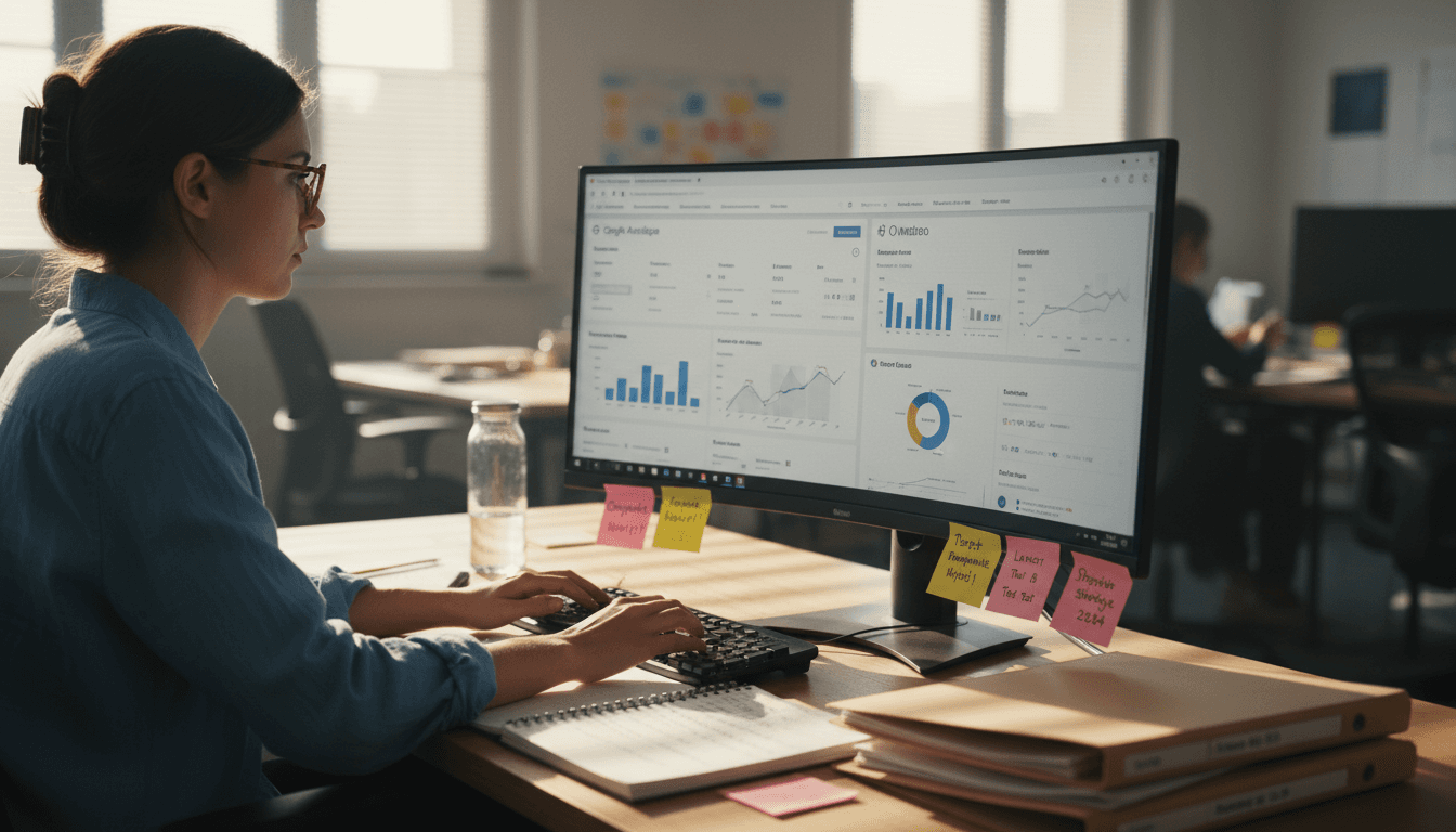 Un responsable marketing en train d’analyser et de comparer différents tableaux de bord pour optimiser ses stratégies.