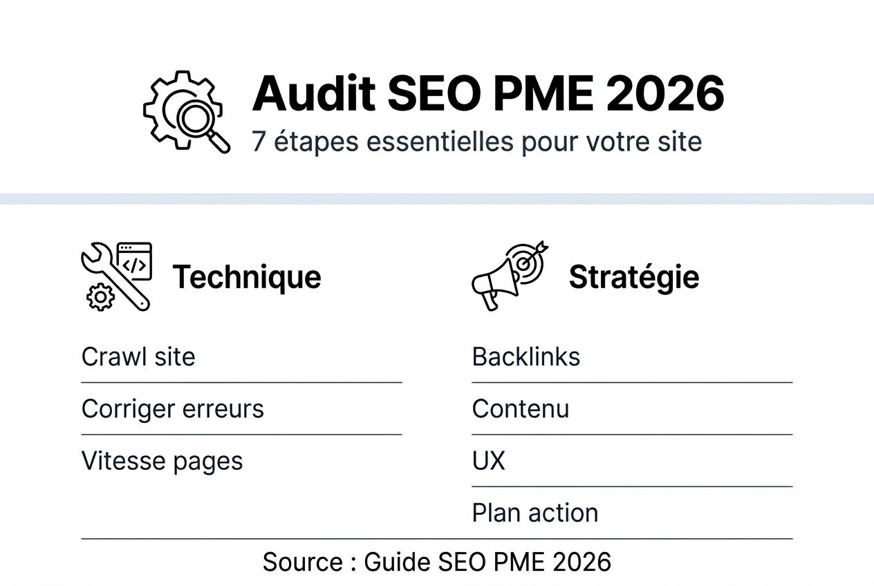 Infographie : les étapes clés d’un audit SEO pour les PME en 2026