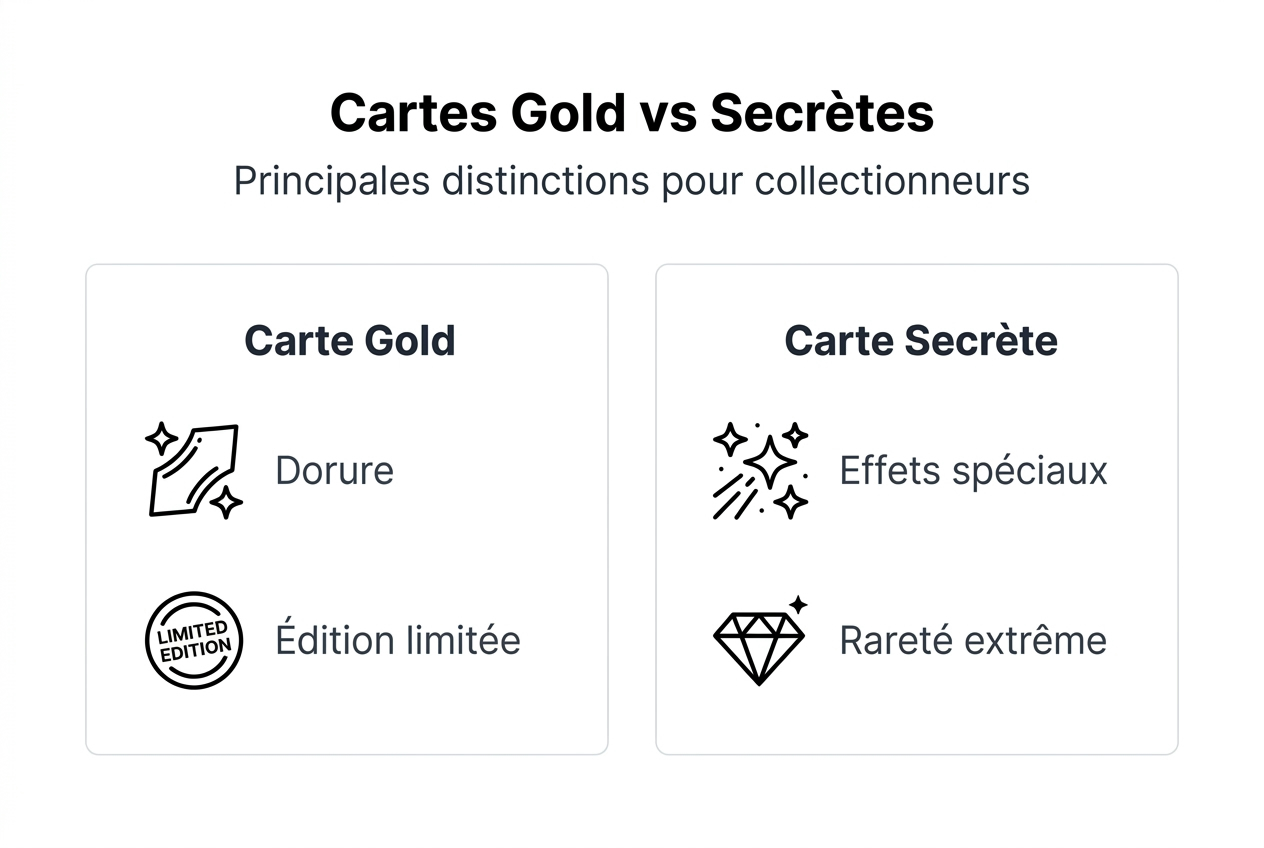 Visuel comparatif : cartes Gold et cartes exclusives