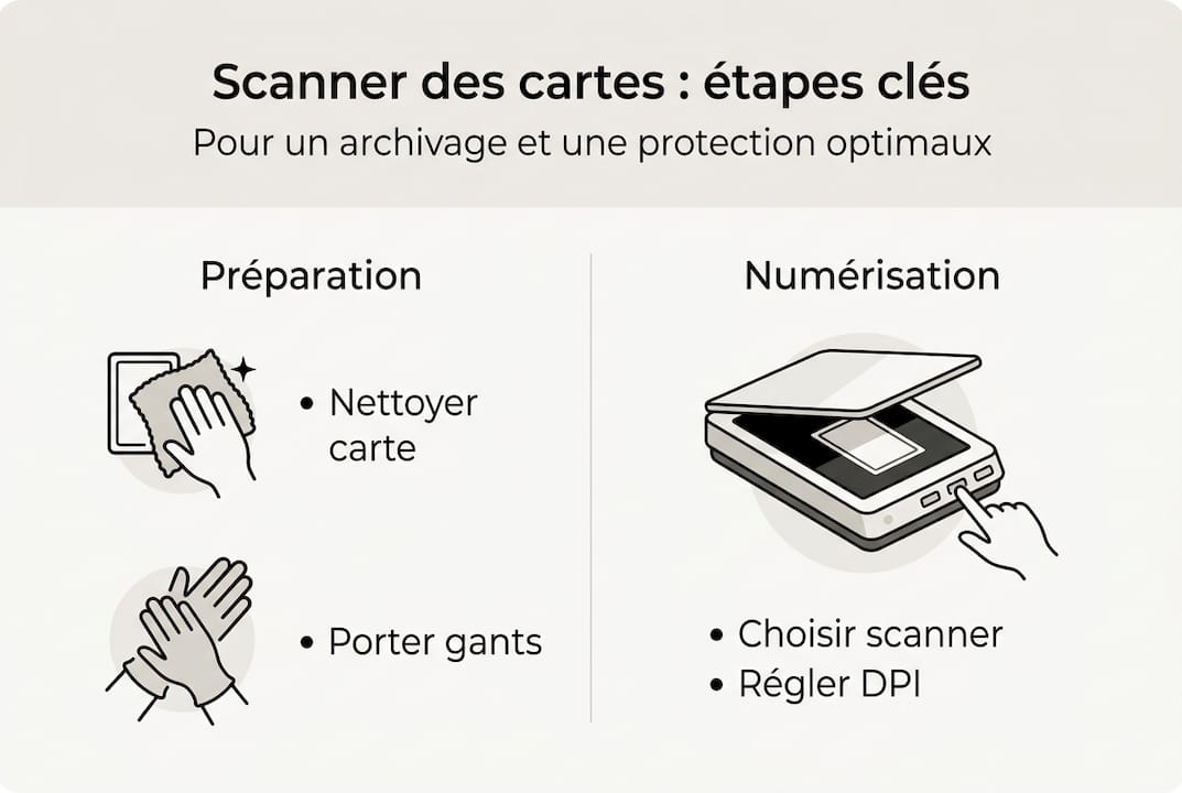 Schéma du parcours de numérisation des cartes de collection