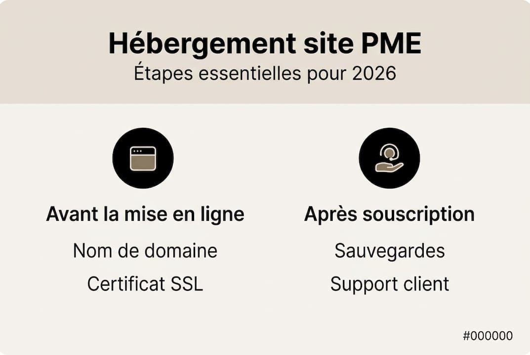 Les grandes étapes de l’hébergement web pour les PME en 2026 – infographie