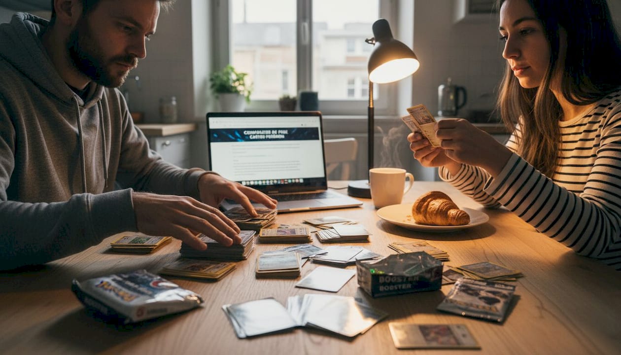 Les collectionneurs qui comparent les cartes Pokémon japonaises et françaises
