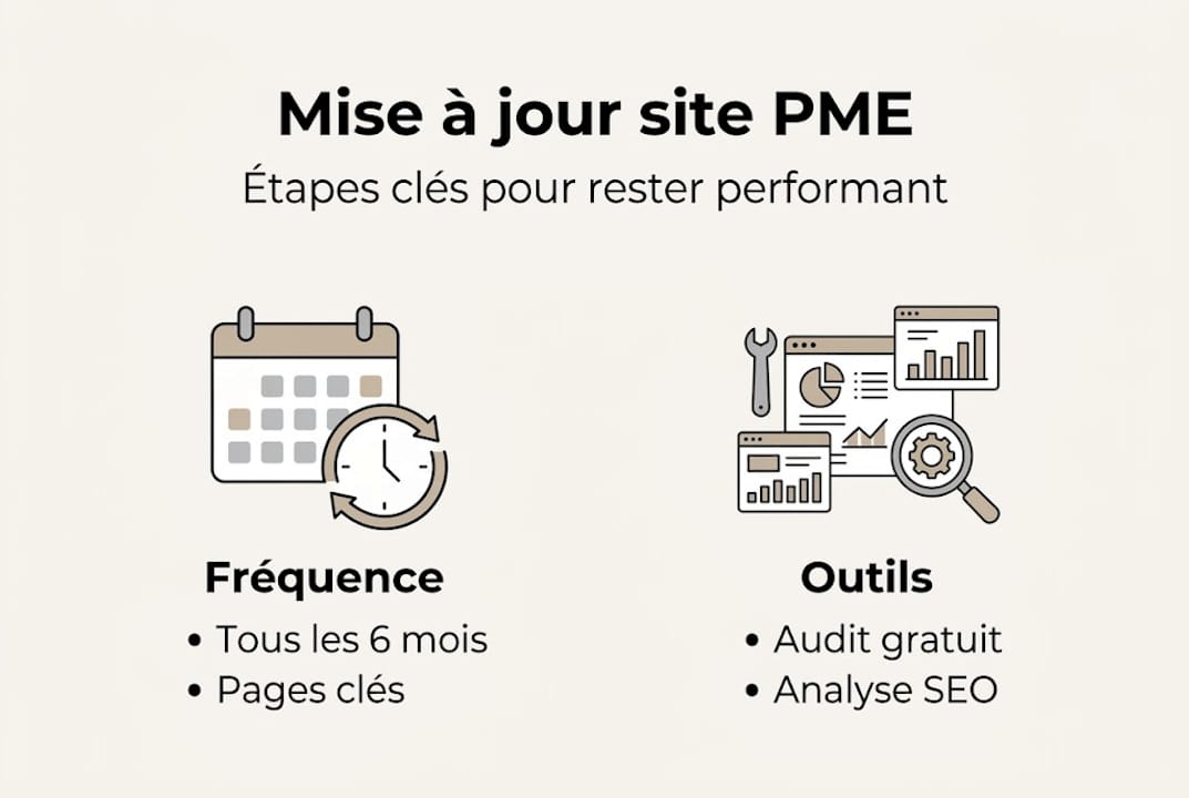 Infographie : les étapes incontournables pour réussir la mise à jour de votre site PME