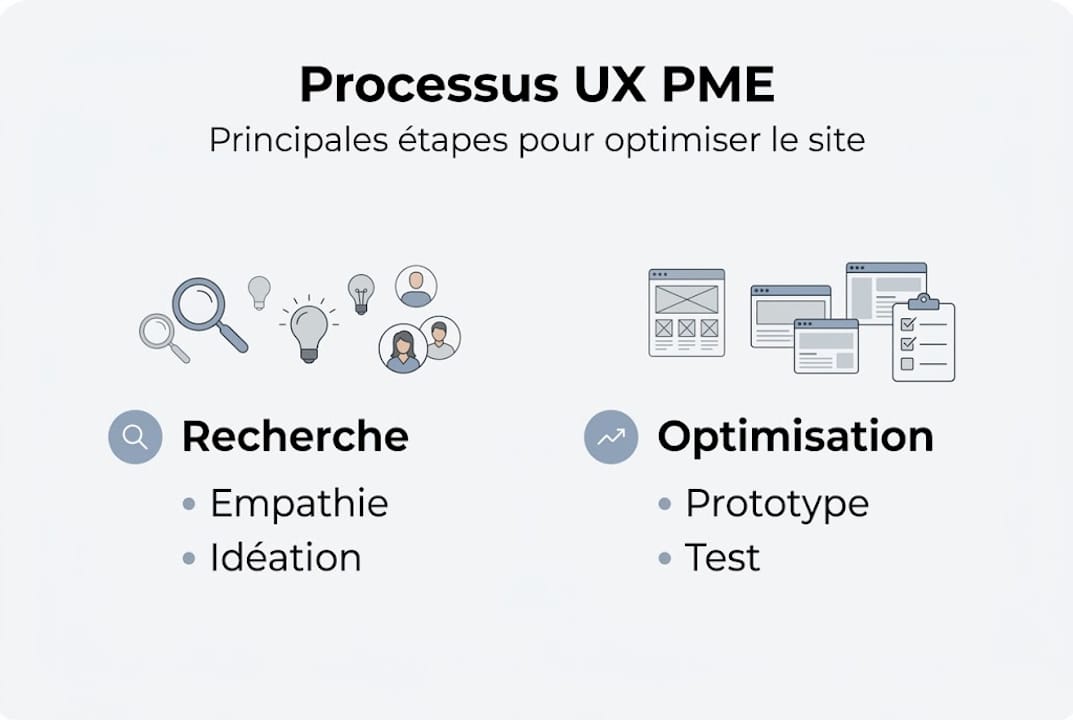 Les grandes étapes de l'expérience utilisateur pour les PME en un coup d'œil