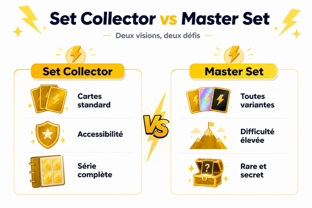 Infographie : différences entre le set collector et le master set