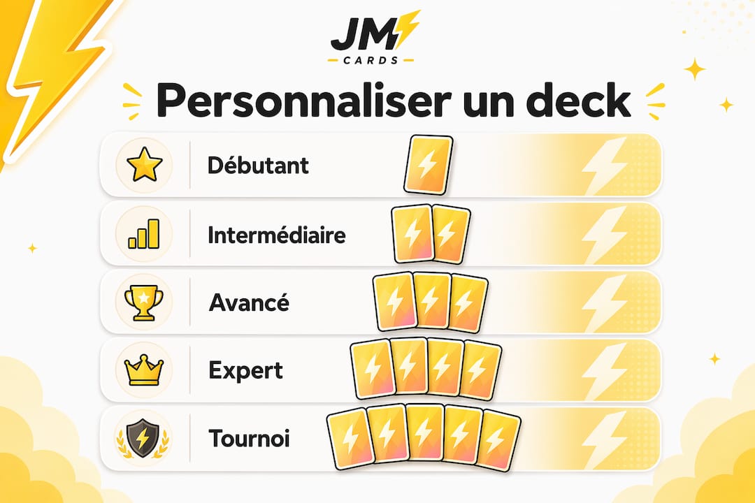 Découvrez, en un clin d’œil, les différentes étapes pour personnaliser votre deck Magic grâce à cette infographie.