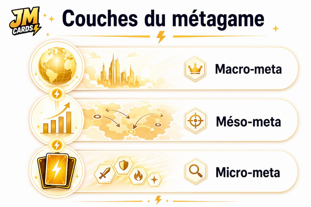Schéma illustrant les différentes strates d’analyse du métagame
