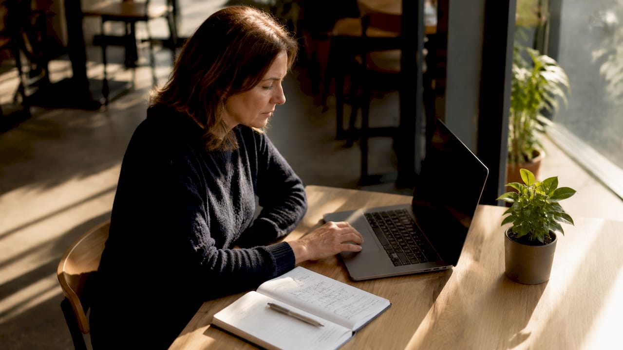Une femme en train d’explorer et d’évaluer l’ergonomie d’un site internet