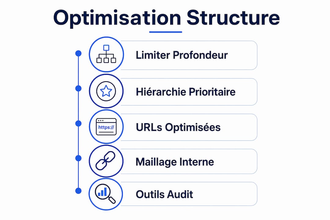 Découvrez en infographie les différentes étapes pour optimiser la structure de votre site web.